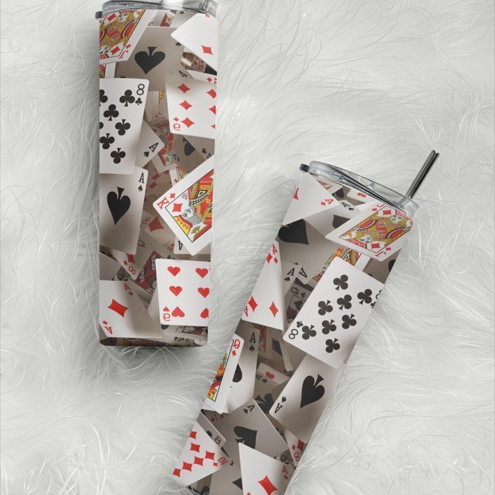 3D Poker Card 20 OZ Skinny Tumbler